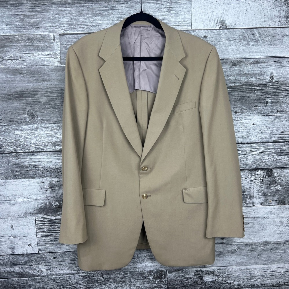 Hickey Freeman Mens 1983 Thinlyte Sport Coat Tan Wool Blazer 44L Capper & Capper